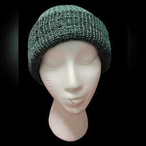 Cozy Green Knit Beanie. Reversible